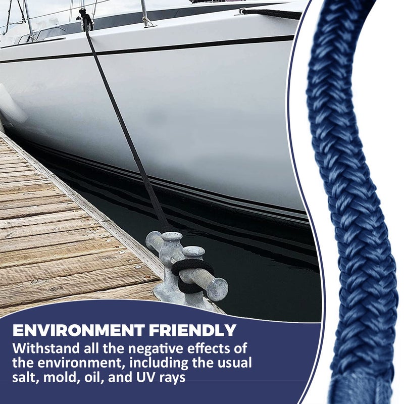 ACY Marine Double Braided Nylon Dock Line (Navy, 1/2-Inch x 25-Feet) - Image 4